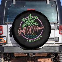 Gulf Of Mexico Forever Spare Tire Cover Beach Coconut Palm Tree Neon Light