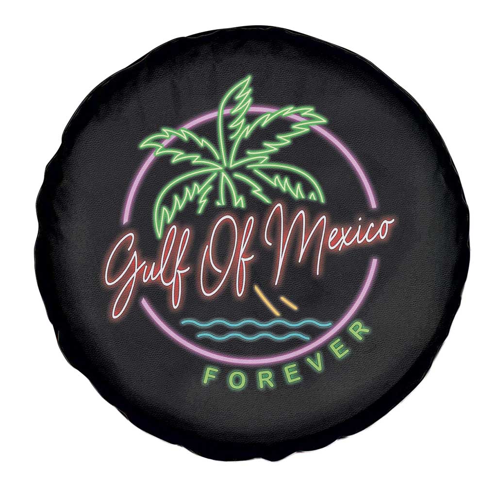 Gulf Of Mexico Forever Spare Tire Cover Beach Coconut Palm Tree Neon Light