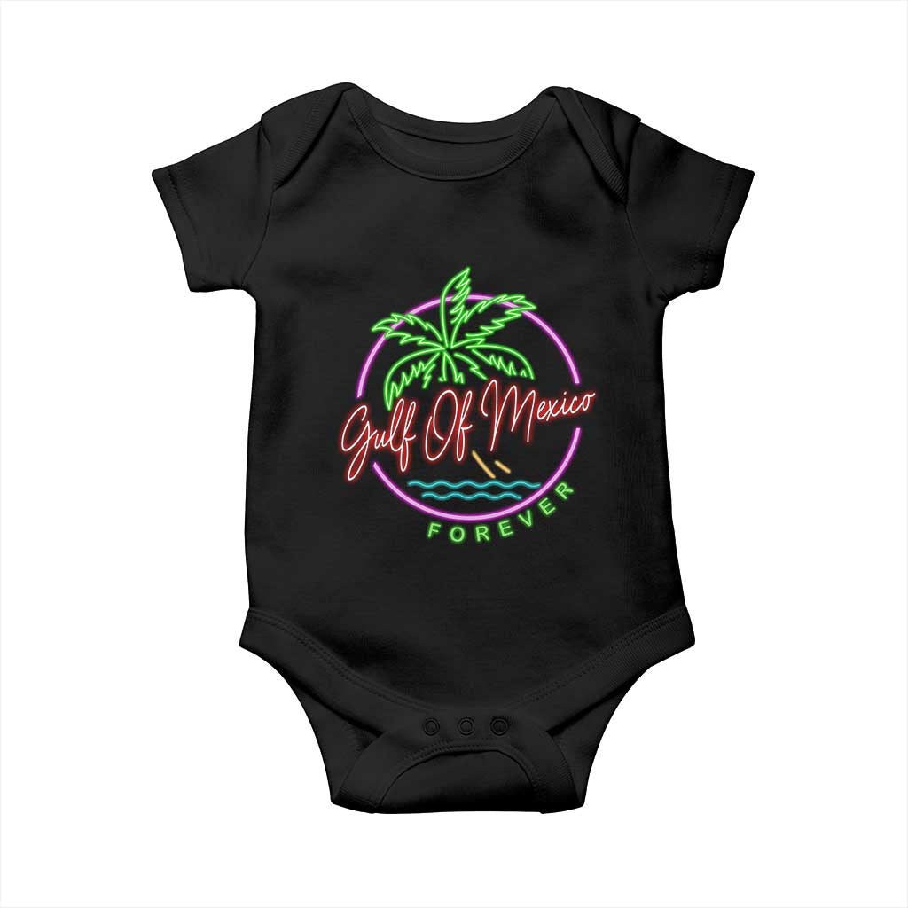 Gulf Of Mexico Forever Baby Onesie Beach Coconut Palm Tree Neon Light