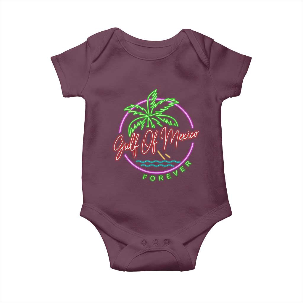Gulf Of Mexico Forever Baby Onesie Beach Coconut Palm Tree Neon Light