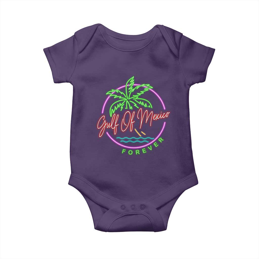 Gulf Of Mexico Forever Baby Onesie Beach Coconut Palm Tree Neon Light