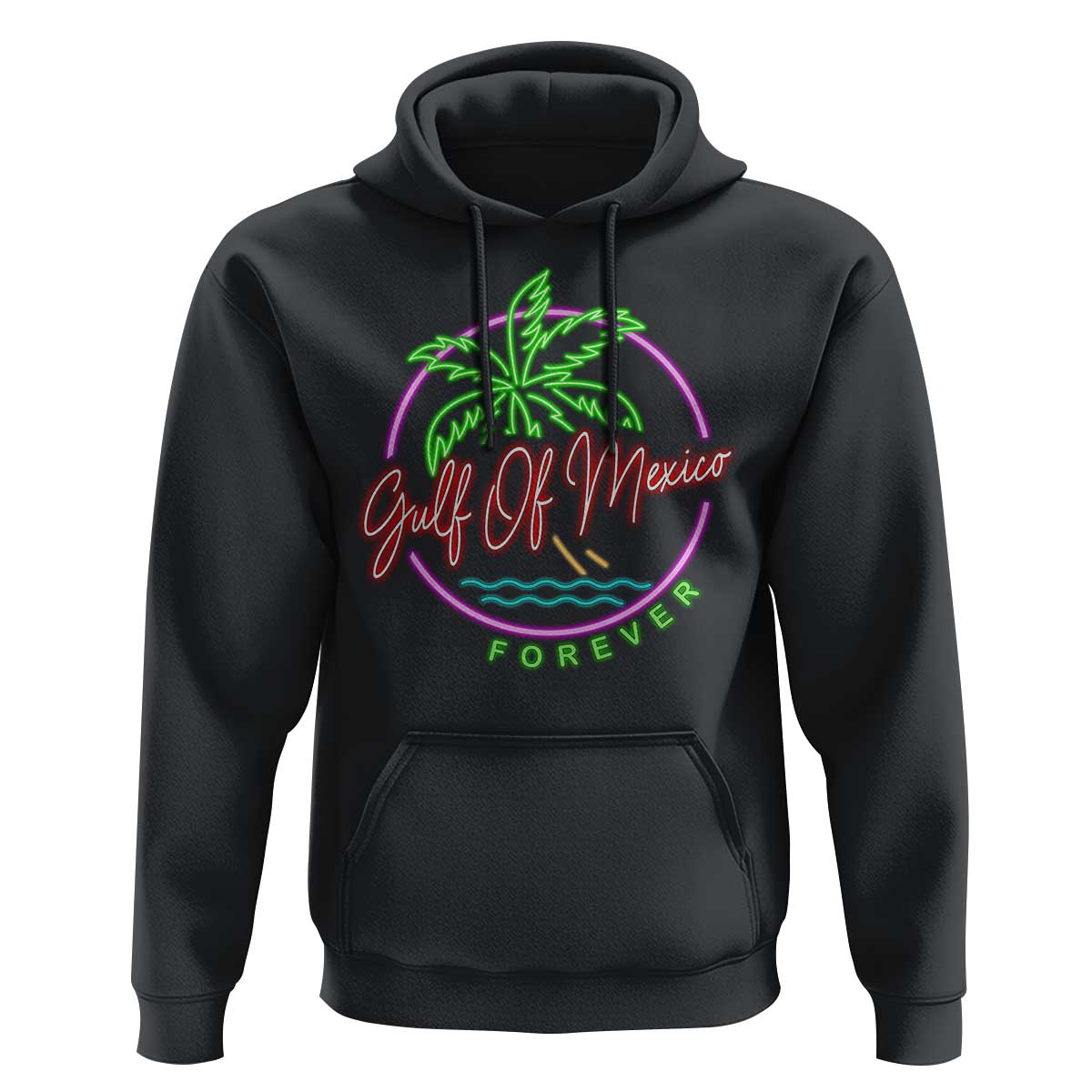 Gulf Of Mexico Forever Hoodie Beach Coconut Palm Tree Neon Light
