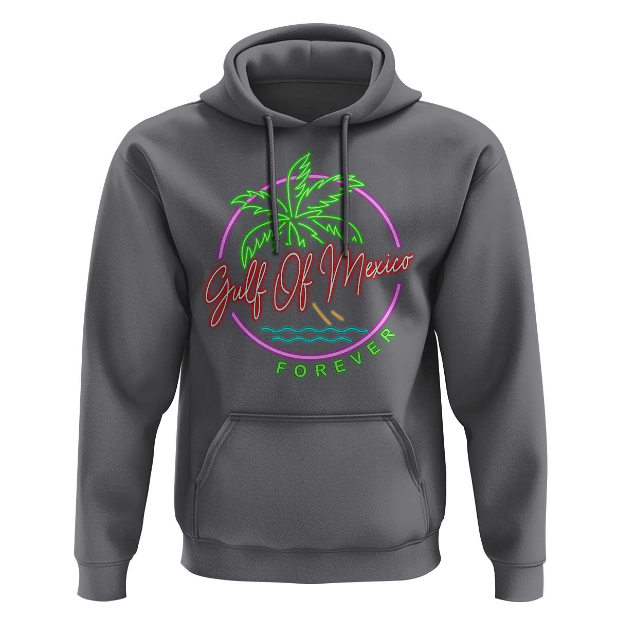 Gulf Of Mexico Forever Hoodie Beach Coconut Palm Tree Neon Light