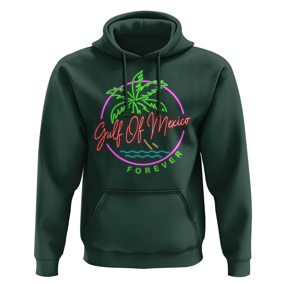 Gulf Of Mexico Forever Hoodie Beach Coconut Palm Tree Neon Light