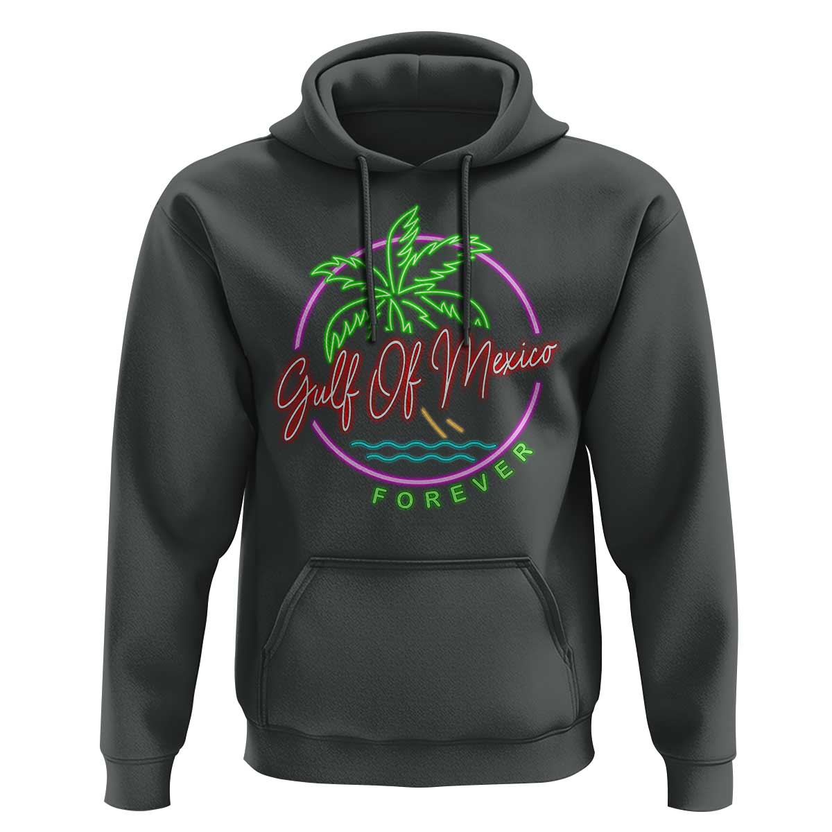 Gulf Of Mexico Forever Hoodie Beach Coconut Palm Tree Neon Light