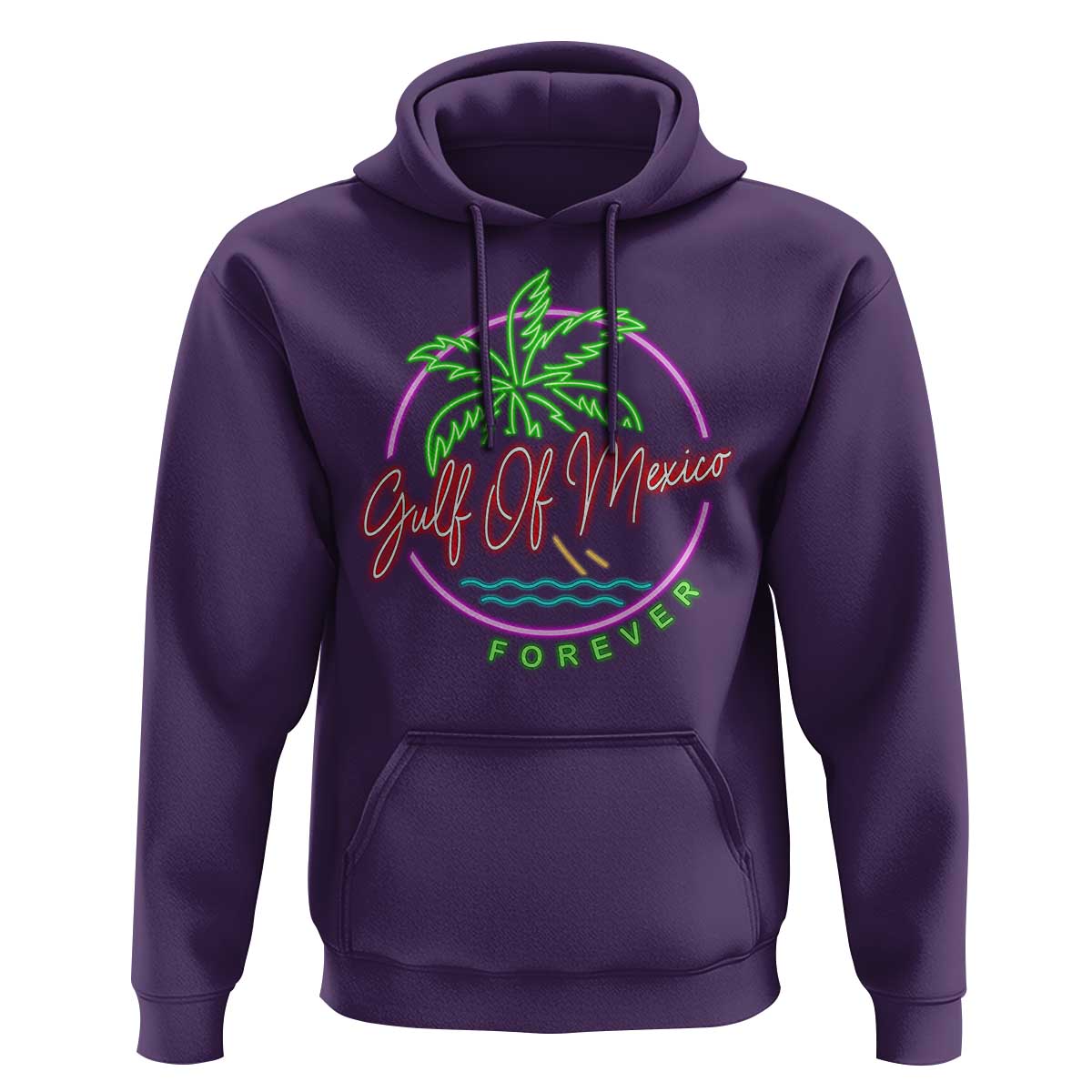 Gulf Of Mexico Forever Hoodie Beach Coconut Palm Tree Neon Light
