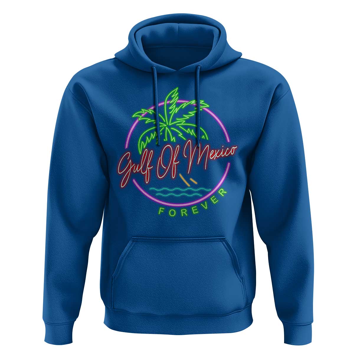 Gulf Of Mexico Forever Hoodie Beach Coconut Palm Tree Neon Light