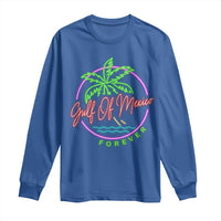 Gulf Of Mexico Forever Long Sleeve Shirt Beach Coconut Palm Tree Neon Light