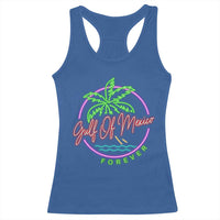 Gulf Of Mexico Forever Racerback Tank Top Beach Coconut Palm Tree Neon Light