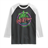Gulf Of Mexico Forever Raglan Shirt Beach Coconut Palm Tree Neon Light