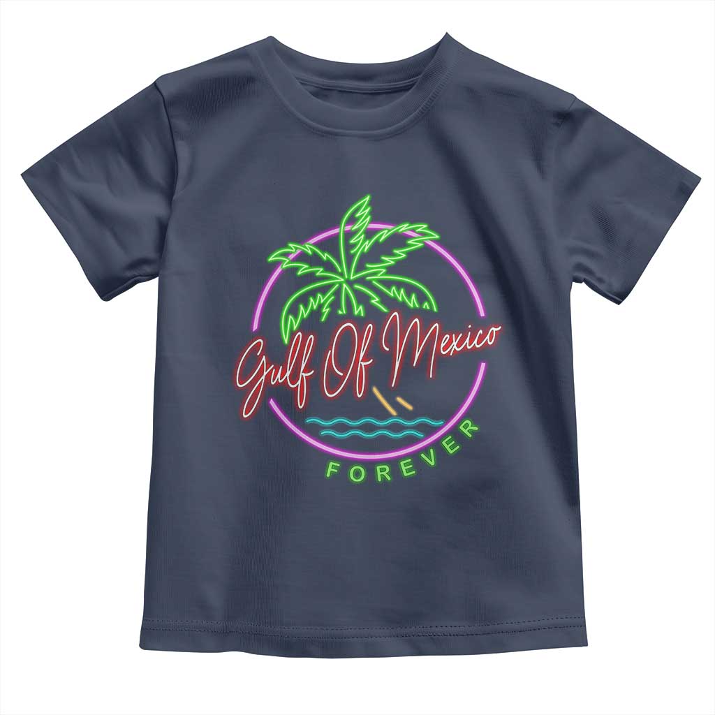 Gulf Of Mexico Forever Toddler T Shirt Beach Coconut Palm Tree Neon Light