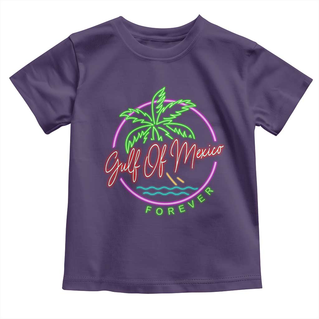 Gulf Of Mexico Forever Toddler T Shirt Beach Coconut Palm Tree Neon Light