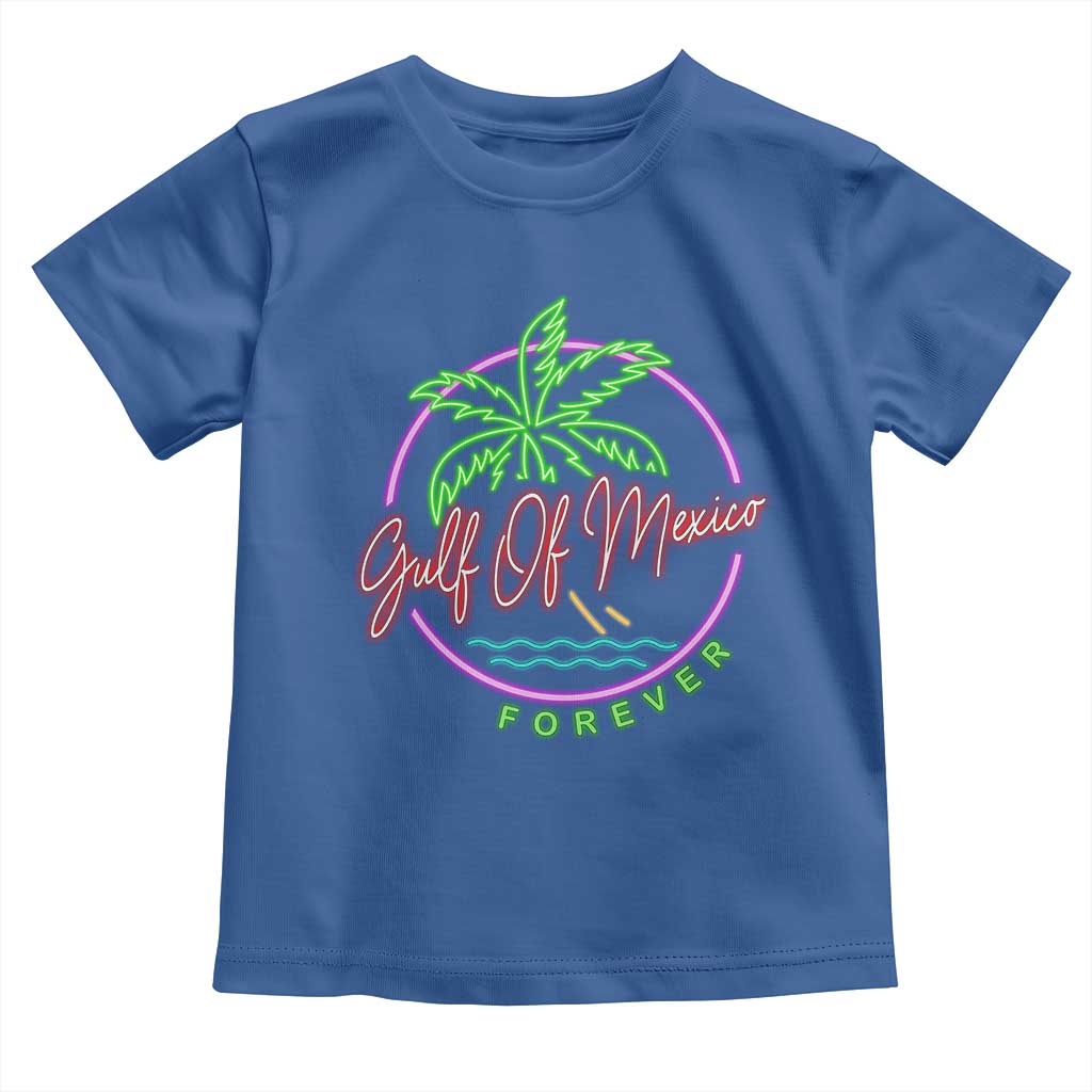 Gulf Of Mexico Forever Toddler T Shirt Beach Coconut Palm Tree Neon Light