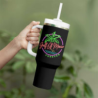 Gulf Of Mexico Forever Tumbler With Handle Beach Coconut Palm Tree Neon Light