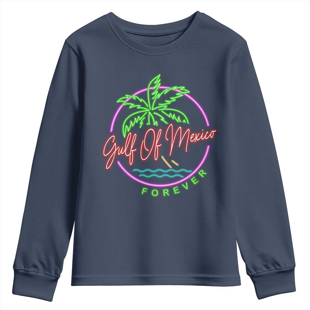 Gulf Of Mexico Forever Youth Sweatshirt Beach Coconut Palm Tree Neon Light