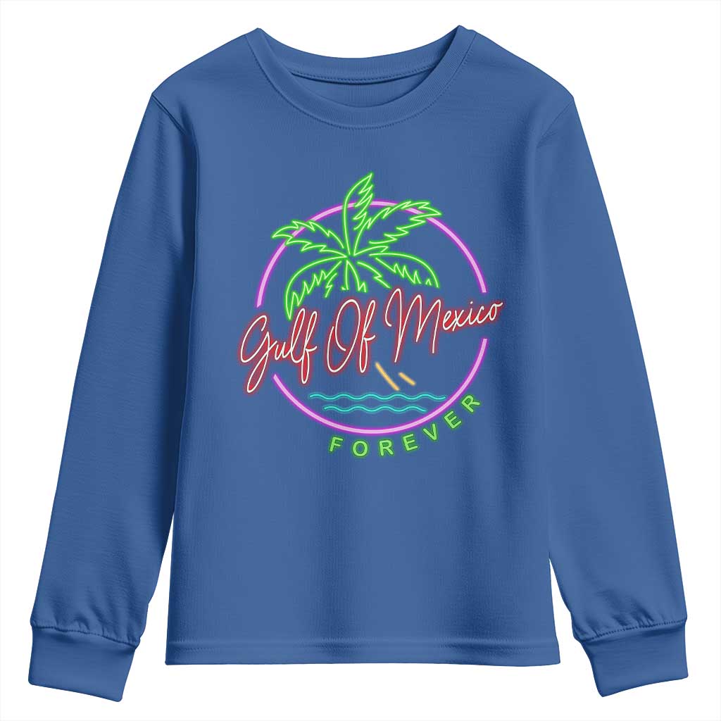 Gulf Of Mexico Forever Youth Sweatshirt Beach Coconut Palm Tree Neon Light