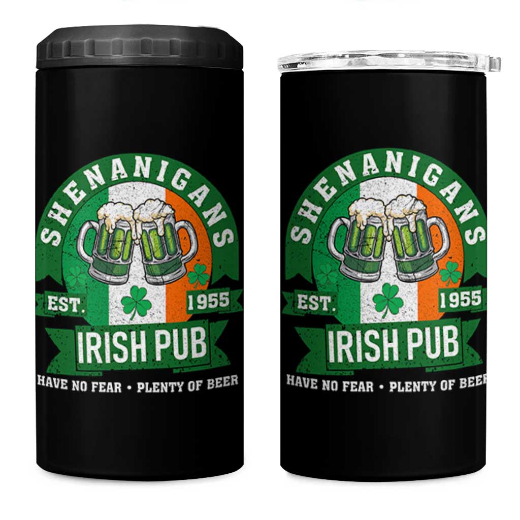Funny St Patrick's Day Beer Drinking 4 in 1 Can Cooler Tumbler Shenanigans Irish Pub Have No Fear Plenty Of Beer - Wonder Print Shop