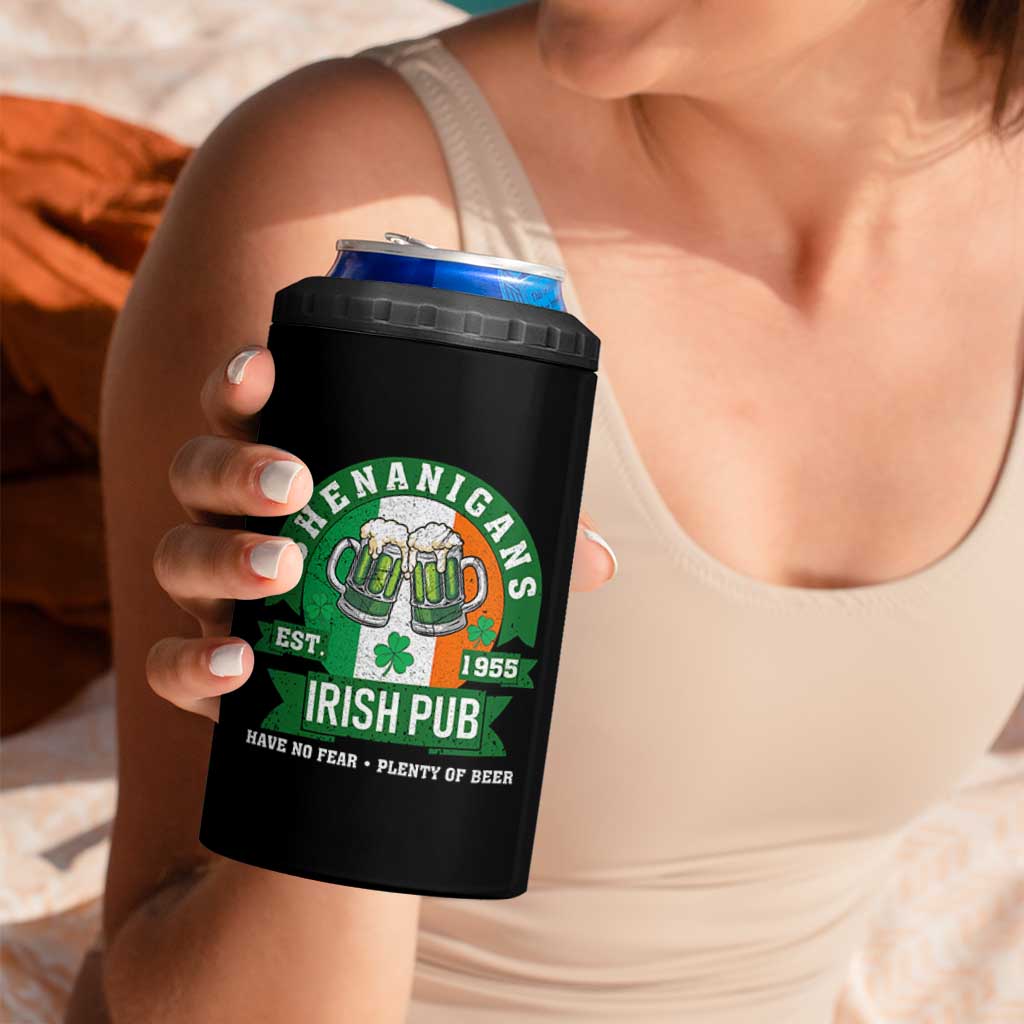 Funny St Patrick's Day Beer Drinking 4 in 1 Can Cooler Tumbler Shenanigans Irish Pub Have No Fear Plenty Of Beer - Wonder Print Shop