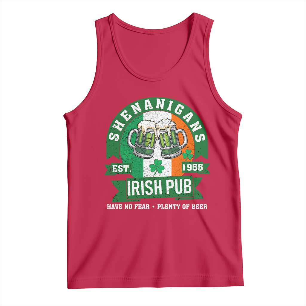 Funny St Patrick's Day Beer Drinking Tank Top Shenanigans Irish Pub Have No Fear Plenty Of Beer