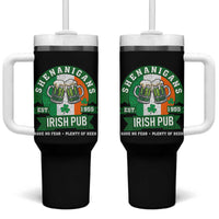 Funny St Patrick's Day Beer Drinking Tumbler With Handle Shenanigans Irish Pub Have No Fear Plenty Of Beer - Wonder Print Shop