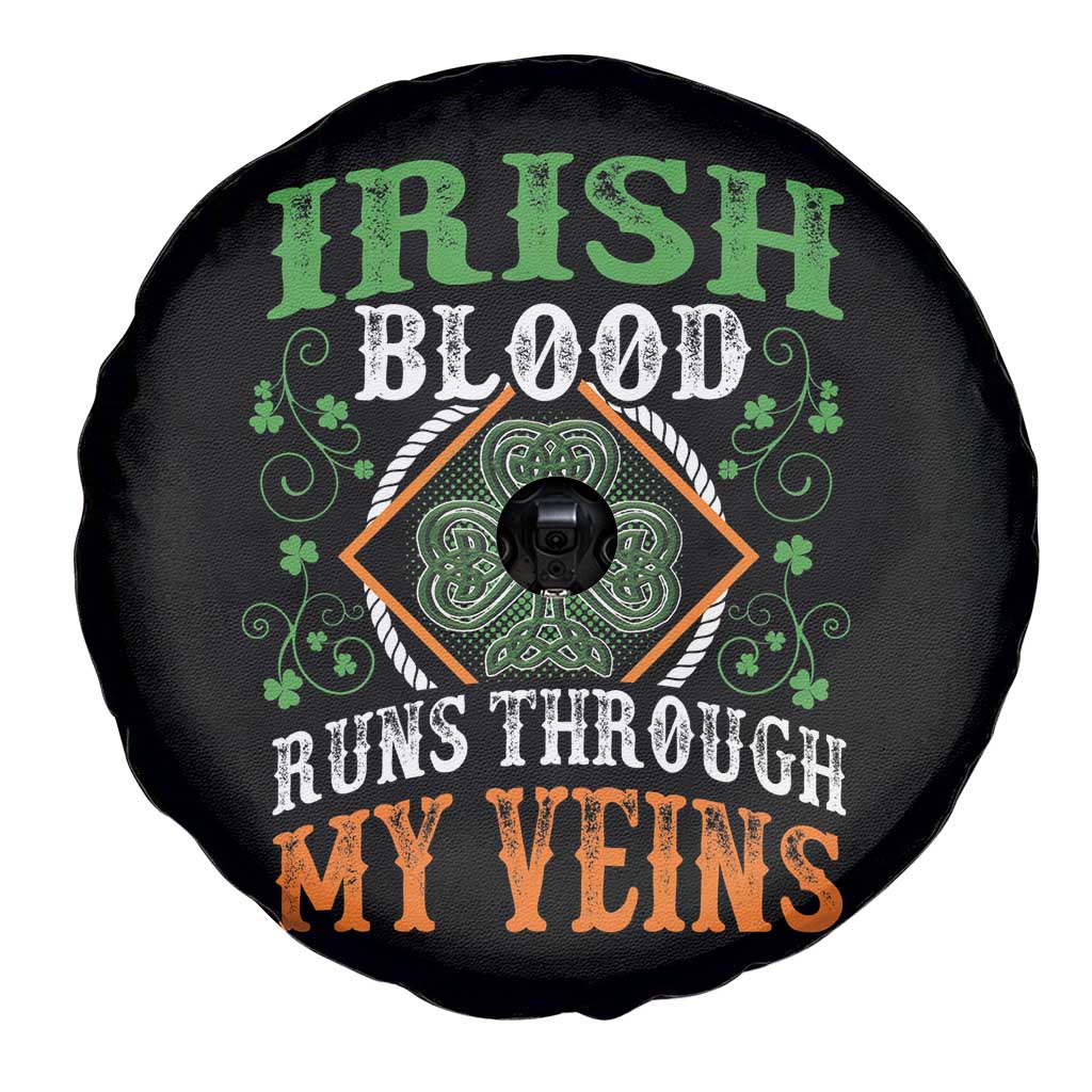 Funny Irish Blood Runs Through My Veins Spare Tire Cover Irish Pride Shamrock