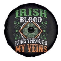 Funny Irish Blood Runs Through My Veins Spare Tire Cover Irish Pride Shamrock