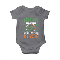Funny Irish Blood Runs Through My Veins Baby Onesie Irish Pride Shamrock