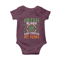 Funny Irish Blood Runs Through My Veins Baby Onesie Irish Pride Shamrock