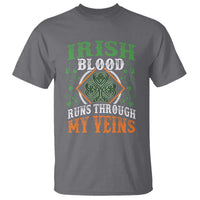Funny Irish Blood Runs Through My Veins T Shirt Irish Pride Shamrock