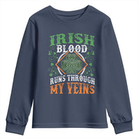 Funny Irish Blood Runs Through My Veins Youth Sweatshirt Irish Pride Shamrock