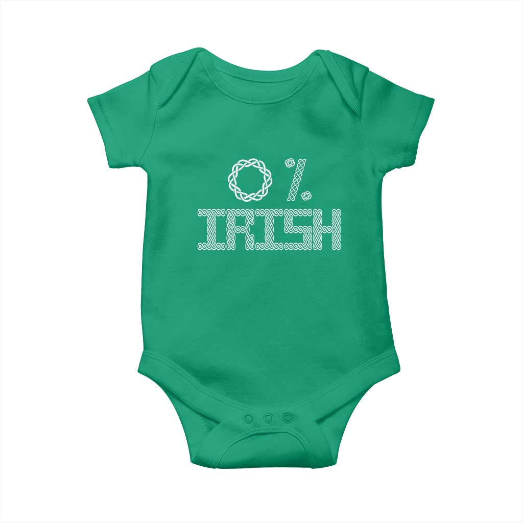 Funny St Patrick's Day 0% Irish Baby Onesie Celtic Knot