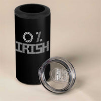 Funny St Patrick's Day 0% Irish 4 in 1 Can Cooler Tumbler Celtic Knot