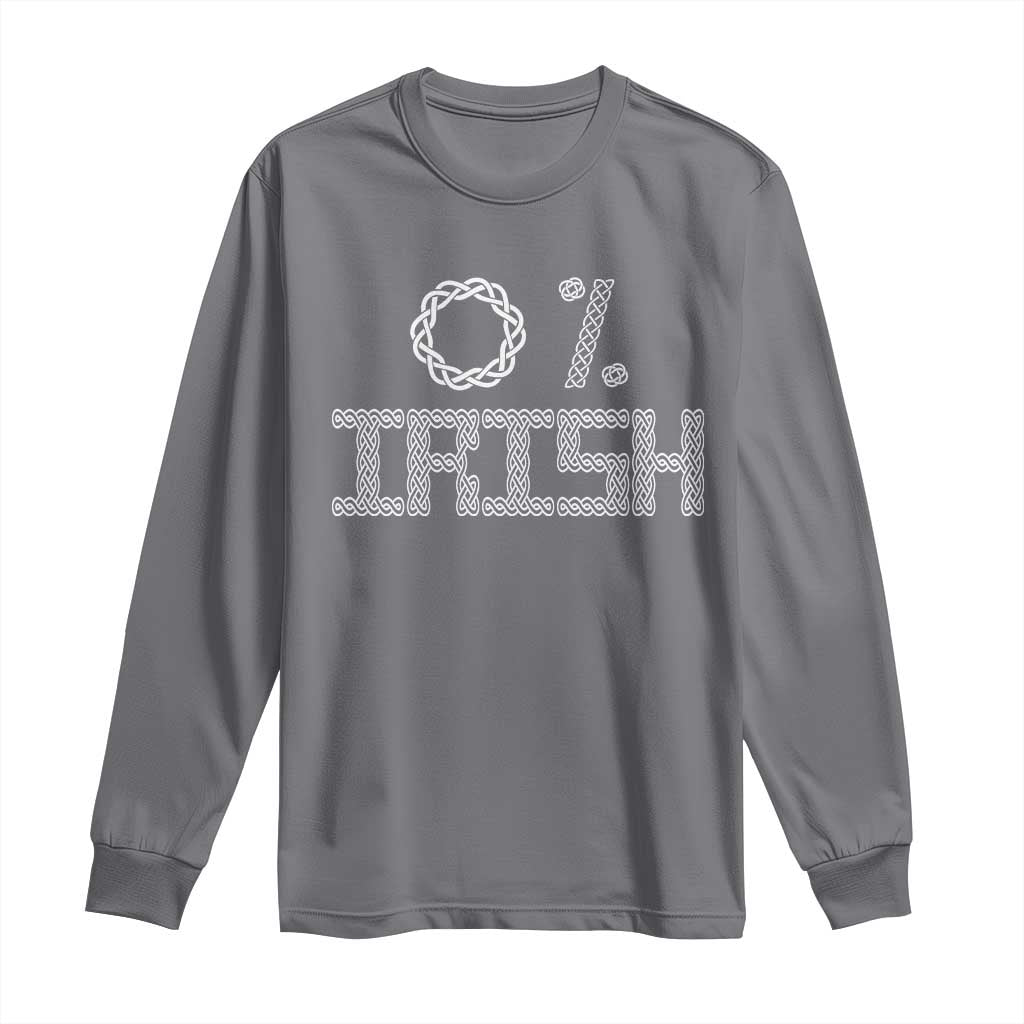 Funny St Patrick's Day 0% Irish Long Sleeve Shirt Celtic Knot