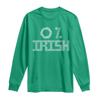 Funny St Patrick's Day 0% Irish Long Sleeve Shirt Celtic Knot