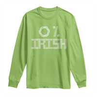 Funny St Patrick's Day 0% Irish Long Sleeve Shirt Celtic Knot