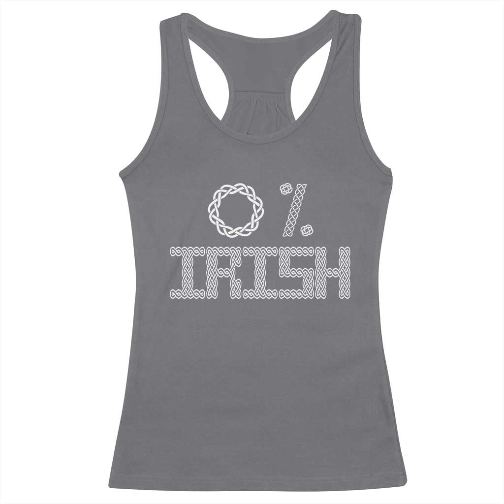 Funny St Patrick's Day 0% Irish Racerback Tank Top Celtic Knot