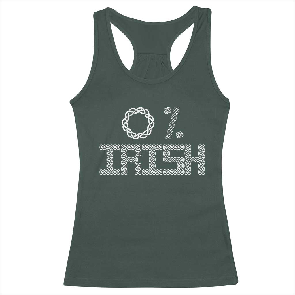 Funny St Patrick's Day 0% Irish Racerback Tank Top Celtic Knot