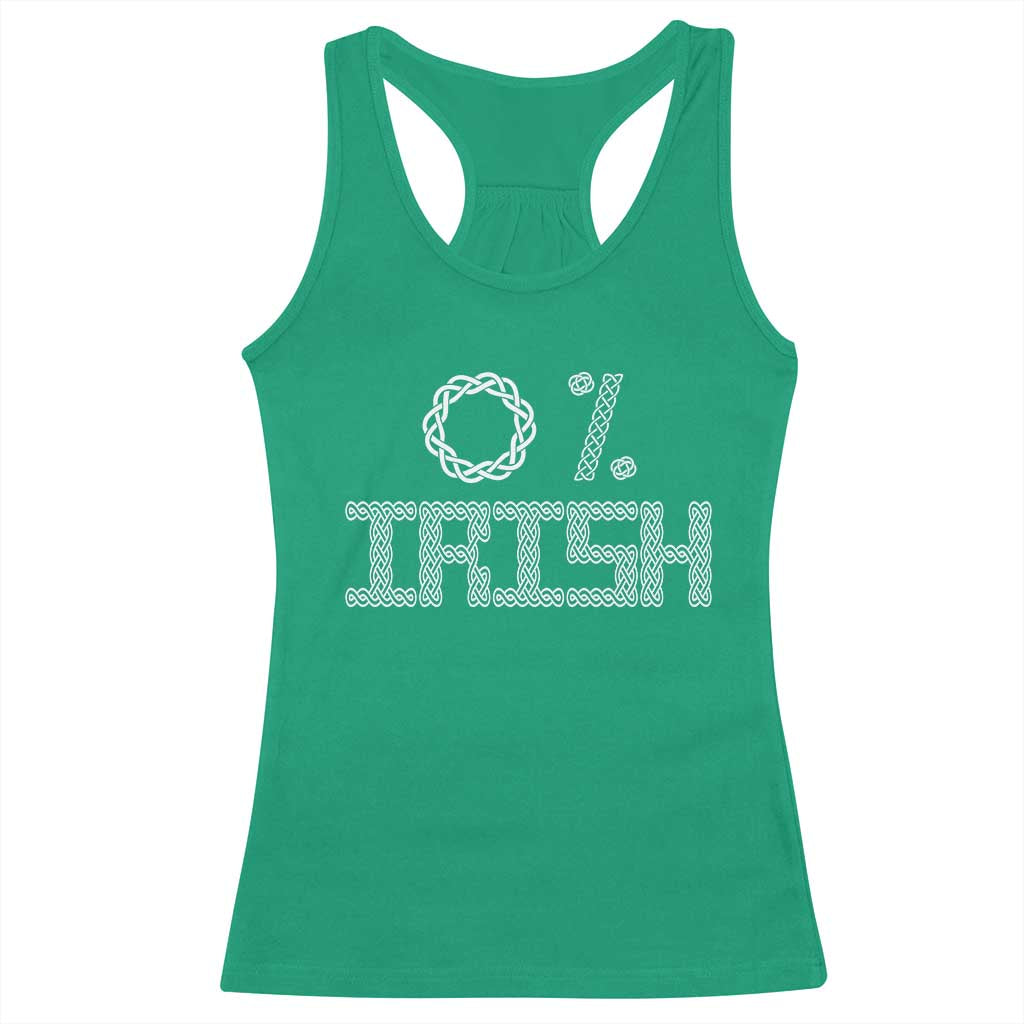 Funny St Patrick's Day 0% Irish Racerback Tank Top Celtic Knot
