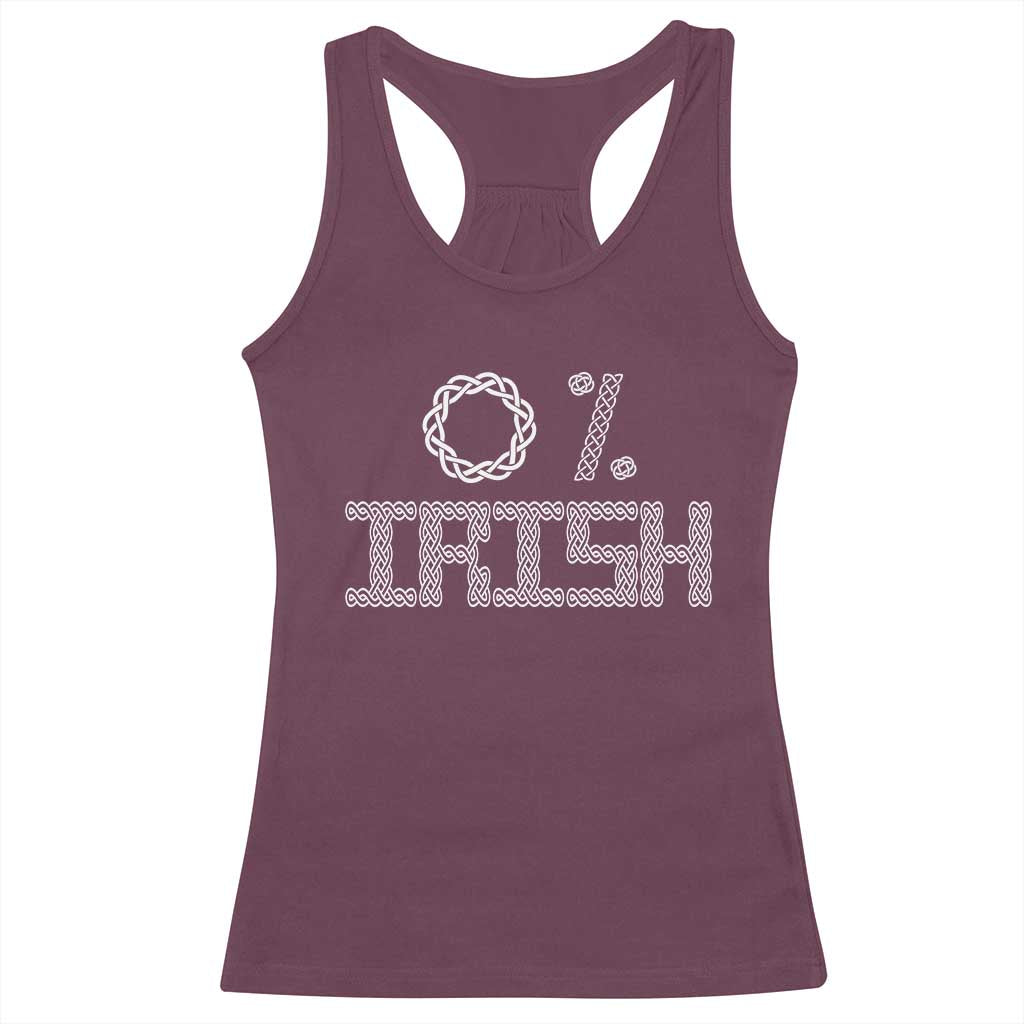Funny St Patrick's Day 0% Irish Racerback Tank Top Celtic Knot