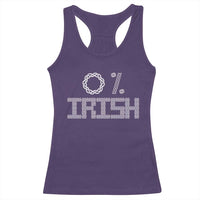 Funny St Patrick's Day 0% Irish Racerback Tank Top Celtic Knot