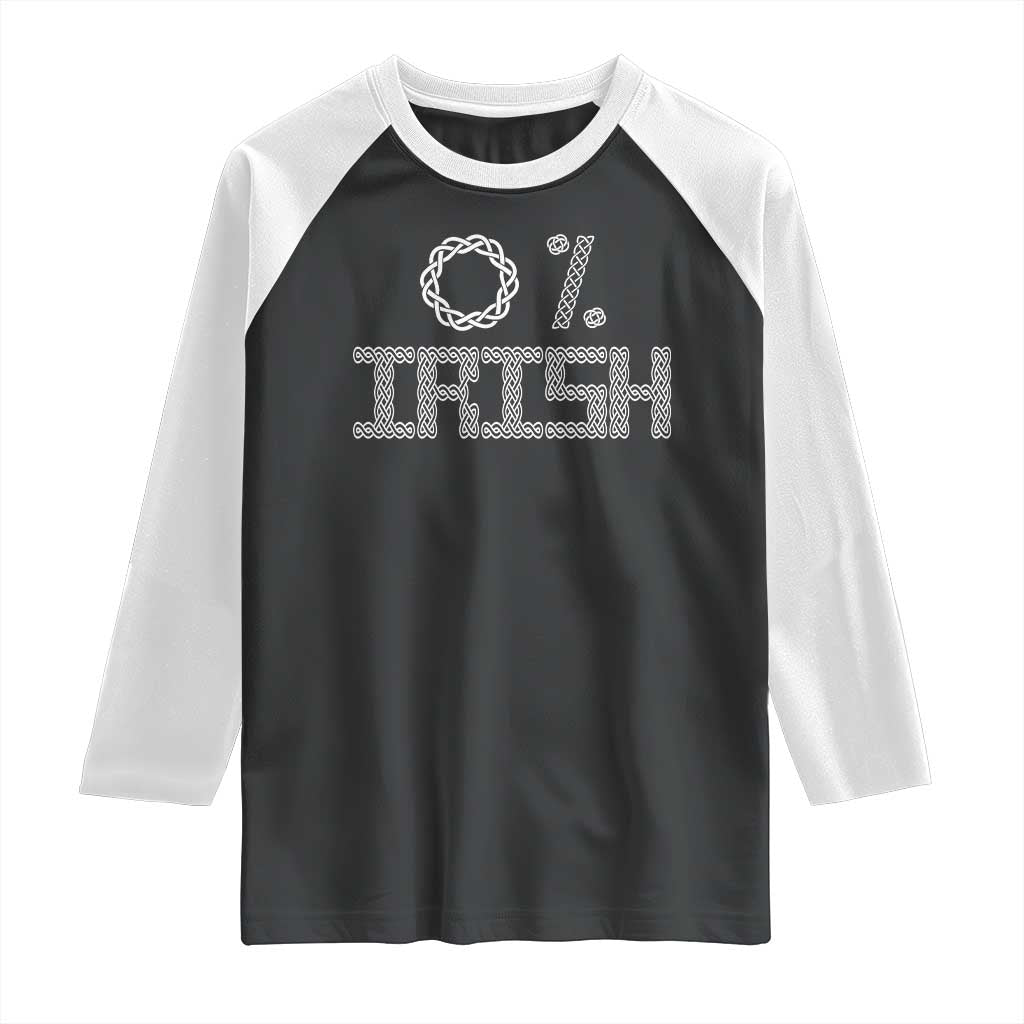 Funny St Patrick's Day 0% Irish Raglan Shirt Celtic Knot