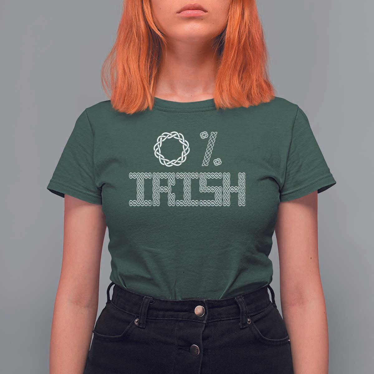 Funny St Patrick's Day 0% Irish T Shirt For Women Celtic Knot