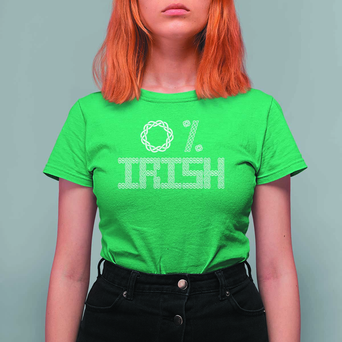 Funny St Patrick's Day 0% Irish T Shirt For Women Celtic Knot