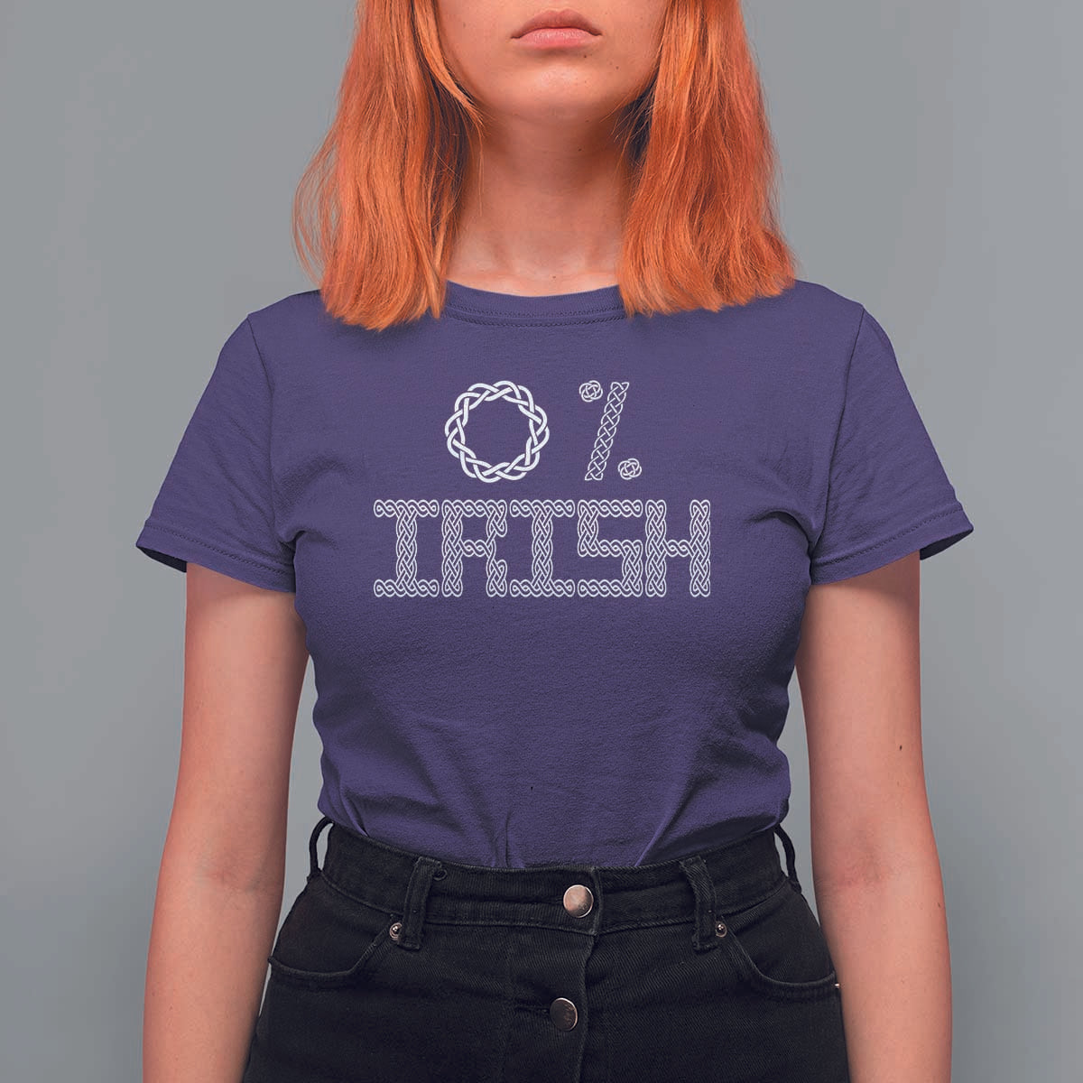 Funny St Patrick's Day 0% Irish T Shirt For Women Celtic Knot