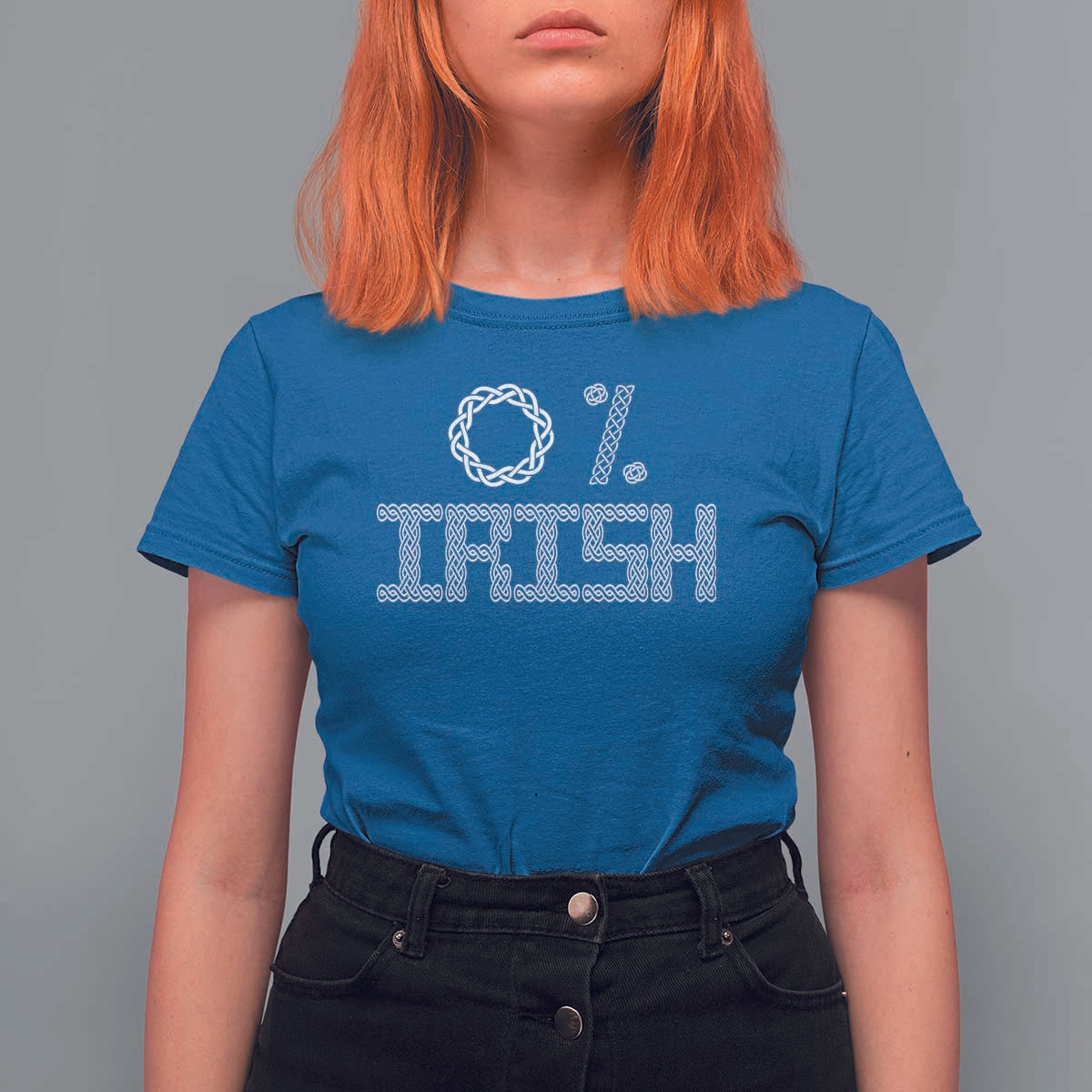 Funny St Patrick's Day 0% Irish T Shirt For Women Celtic Knot