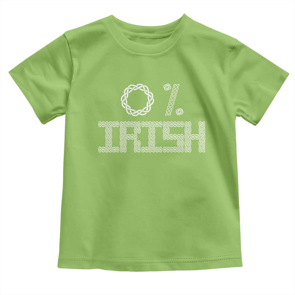 Funny St Patrick's Day 0% Irish Toddler T Shirt Celtic Knot
