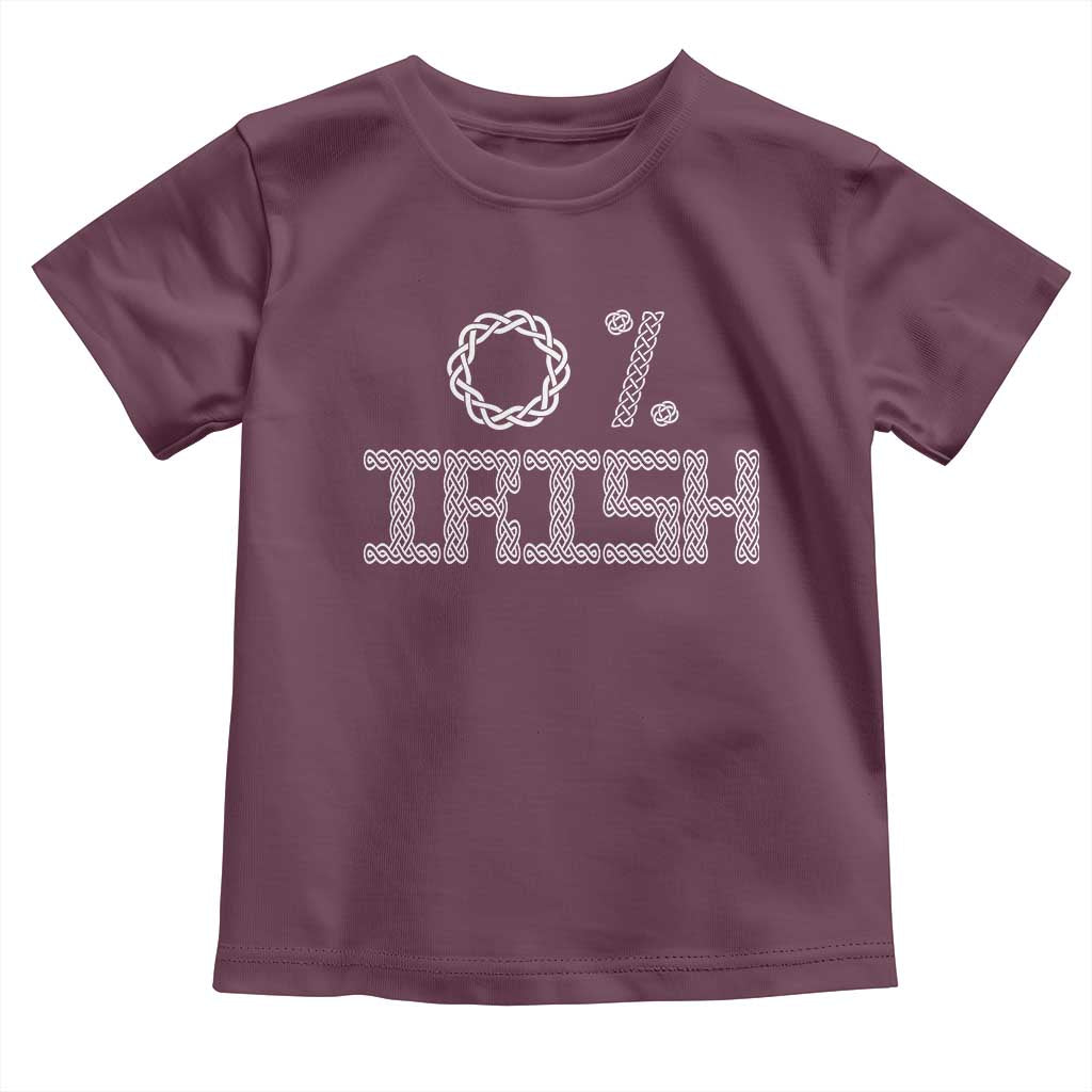 Funny St Patrick's Day 0% Irish Toddler T Shirt Celtic Knot
