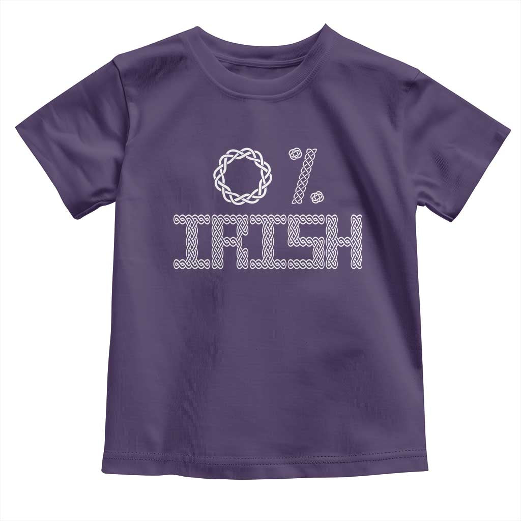 Funny St Patrick's Day 0% Irish Toddler T Shirt Celtic Knot