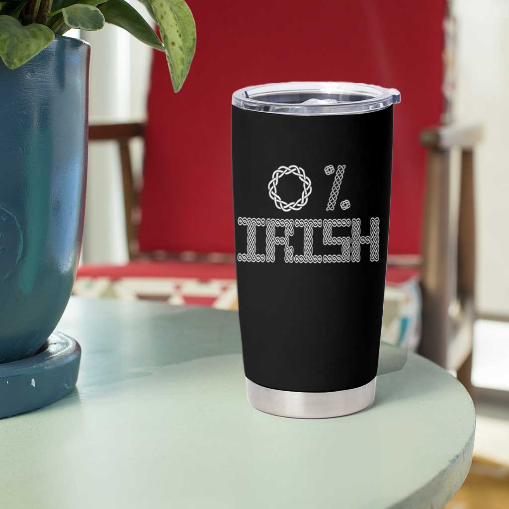 Funny St Patrick's Day 0% Irish Tumbler Cup Celtic Knot