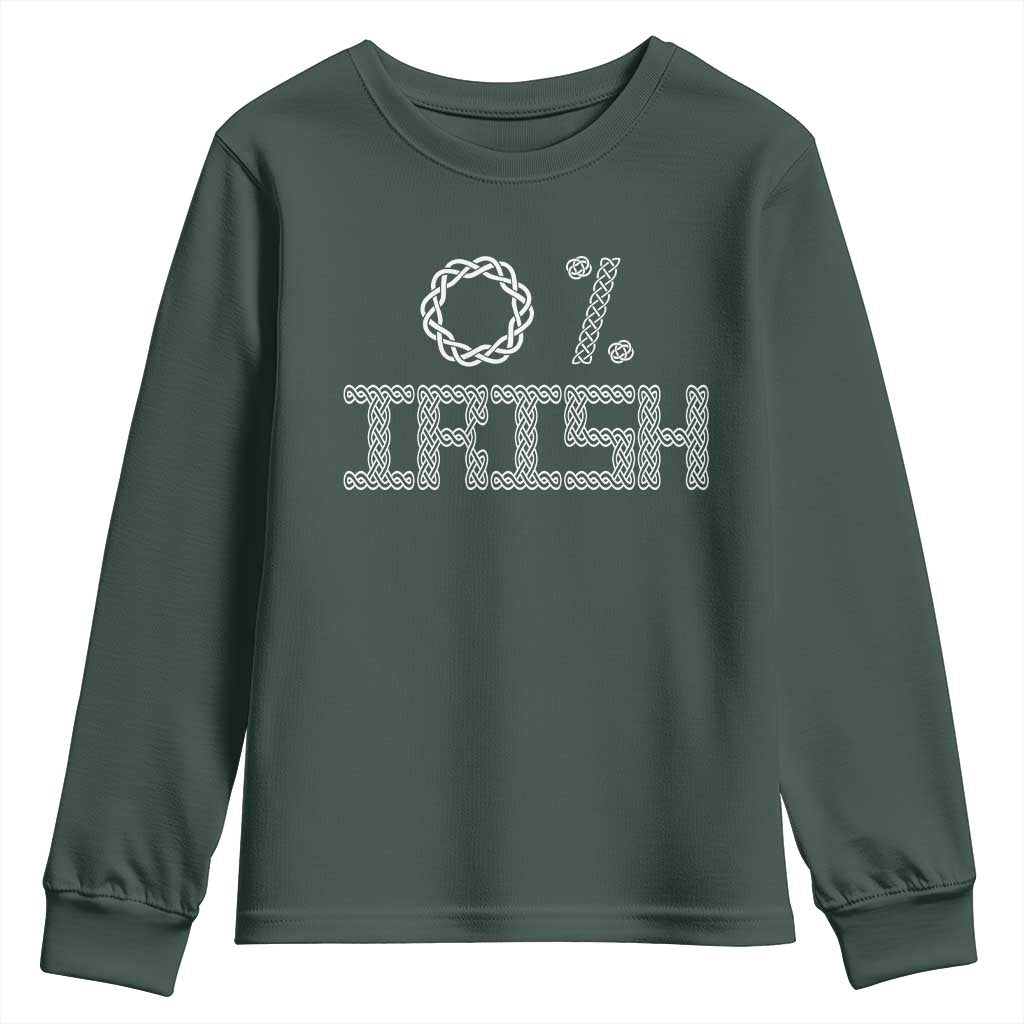 Funny St Patrick's Day 0% Irish Youth Sweatshirt Celtic Knot